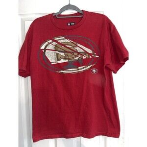 🔥 49ers NFL Team Apparel T-Shirt – Red/Gold Graphic – Men’s Large 🔥